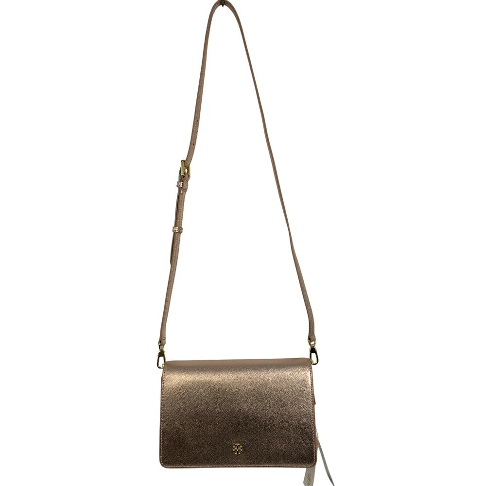 Tory Burch Emerson Combo Cross-Body Bag Rose Gold Adj Strap & Gold Hardware